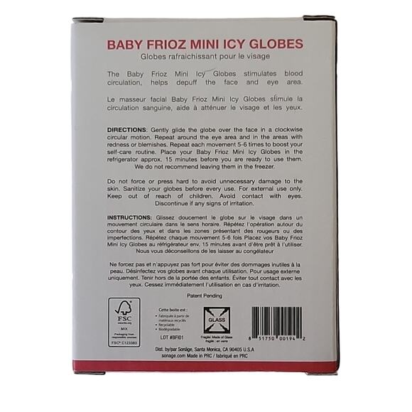 Purple Glass Massage Skincare Sonage Baby Frioz Mini Icy Globes Facecare Tool - Picture 4 of 6